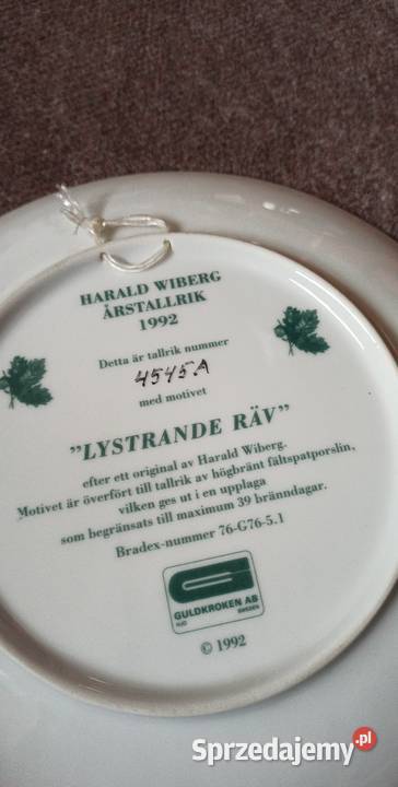 Talerz Gerald Wiberg Z dzięciołem i drugi z