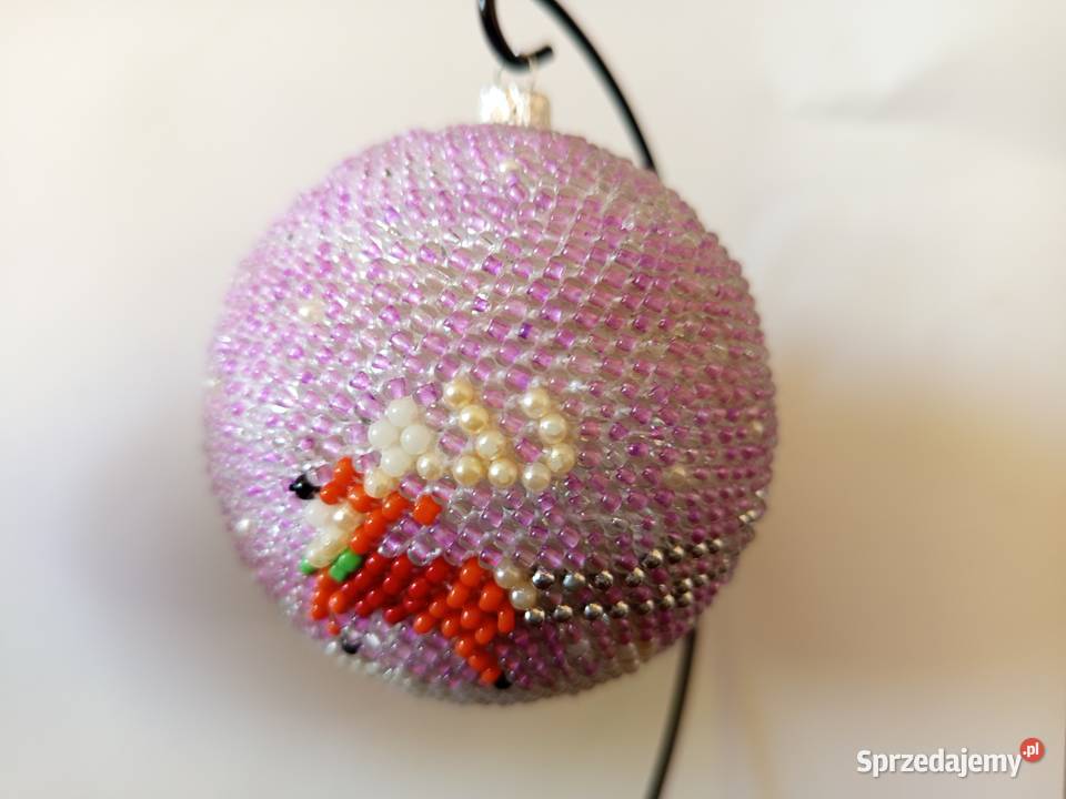 Bombka z koralików rękodzieło ozdoba prezent lubelskie Garbów