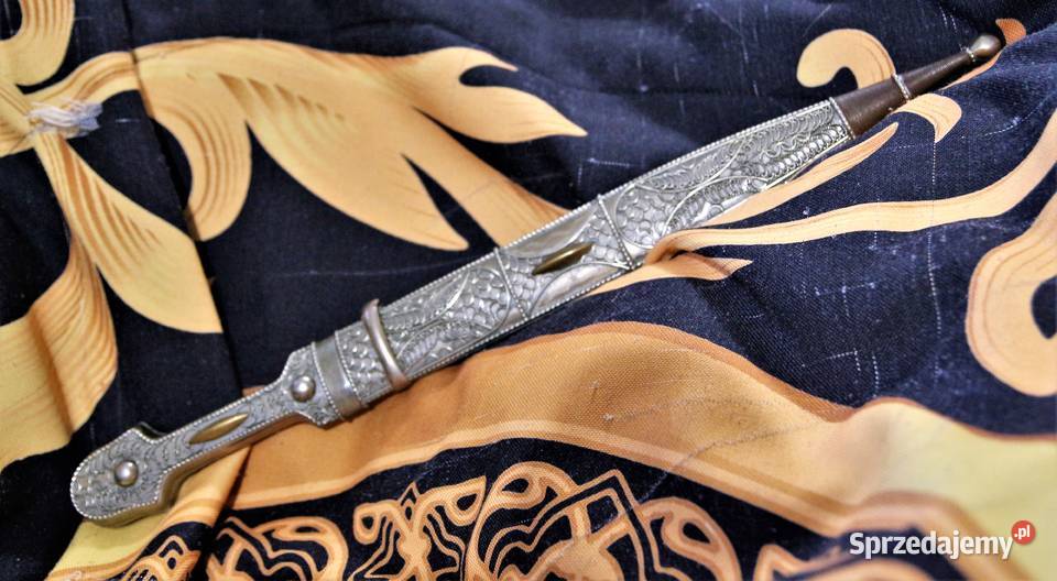 Oryginalny srebrny kindżał kamakaukaski sztylet Sokółka