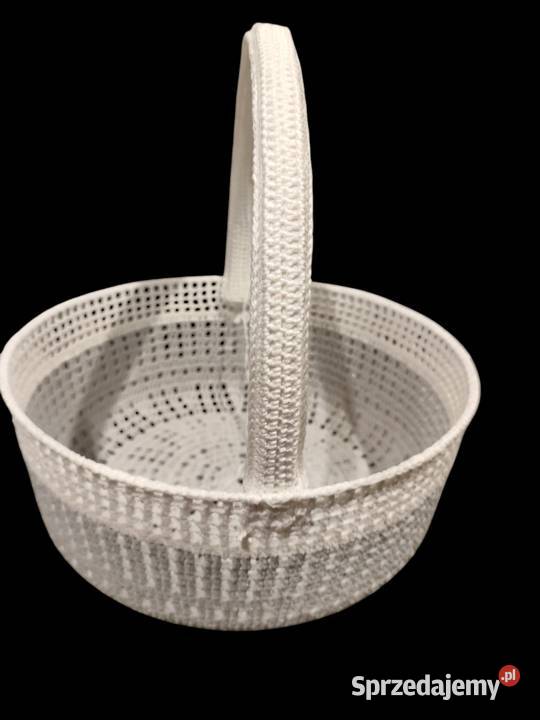 Koszyk szydełkowy Wielkanocny biały Dębica