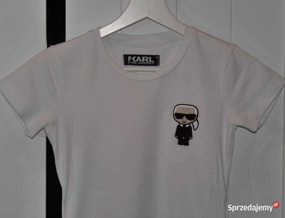 Karl Lagerfeld świetna koszulka haftowane logo Wrocław