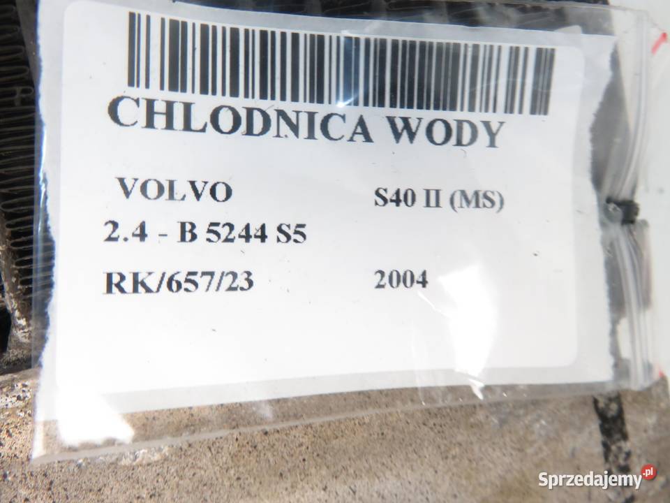 CHŁODNICA WODY VOLVO S40 II 24 3M518005DA osobowe sprzedam