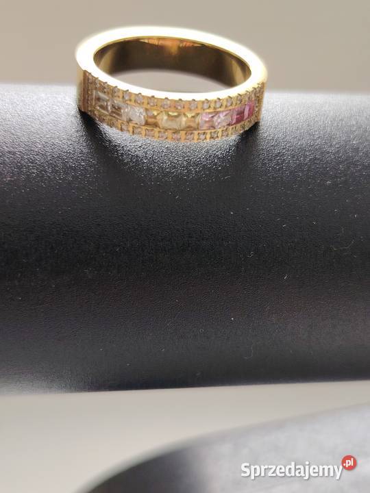 Obrączka z cyrkoniami stal chirurgiczna łódzkie Łódź