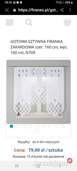 2 firanki 160 x 160 Pszów