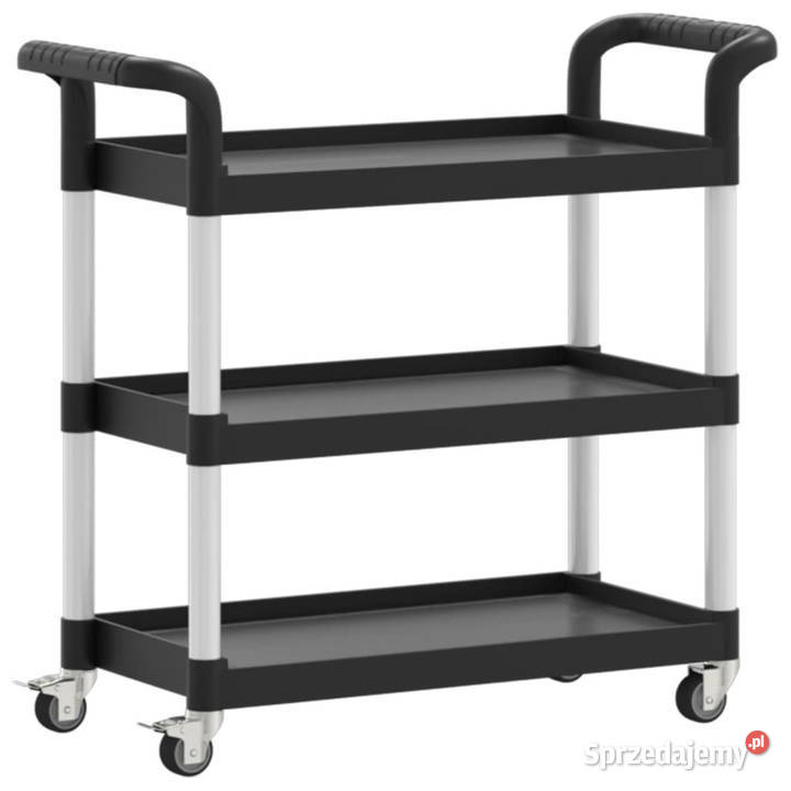 3poziomowy wózek czarny 77x34x72 aluminium Warszawa sprzedam