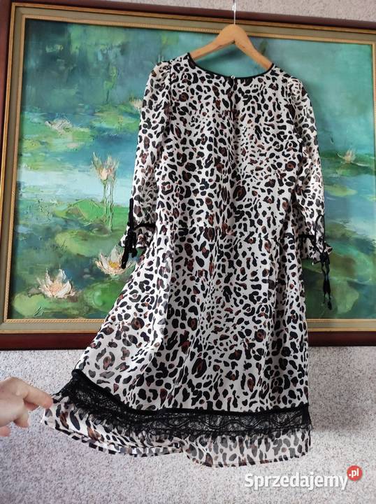zwiewna szyfonowa panterka koronkowa zwierzęca Kielce