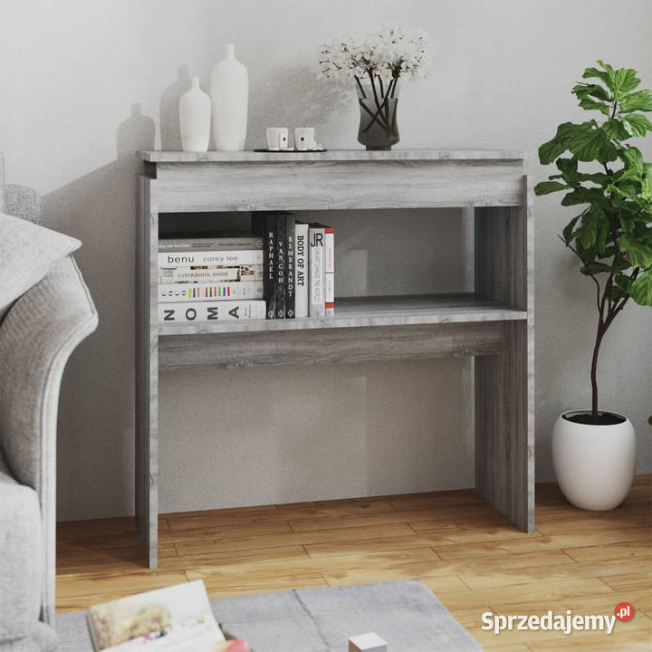 Stolik konsolowy szary dąb sonoma 80x30x80