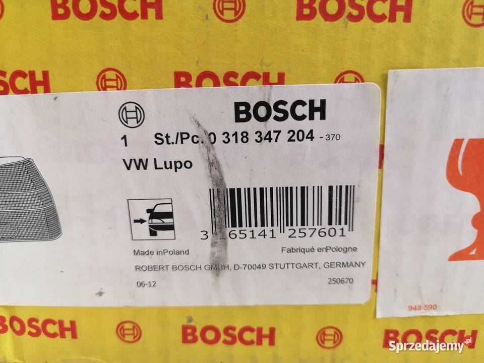 LAMPA PRAWY TYŁ BOSCH VOLKSWAGEN LUPO 9805 osobowe Lampy cofania