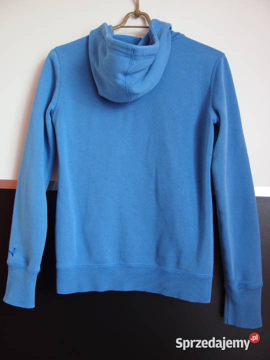 Niebieska bluza Puma Xs 34 kangurka kaptur z