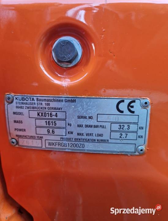Kubota KX0164 minikoparka gąsienicowa 2015 dolnośląskie