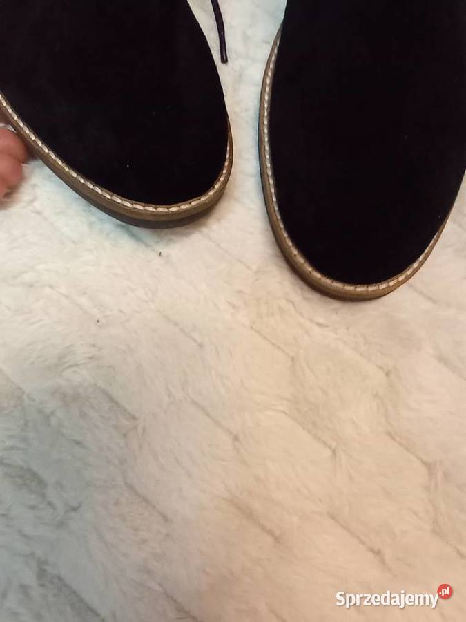 42 Real Leather Skórzane czarne półbuty z Kraków
