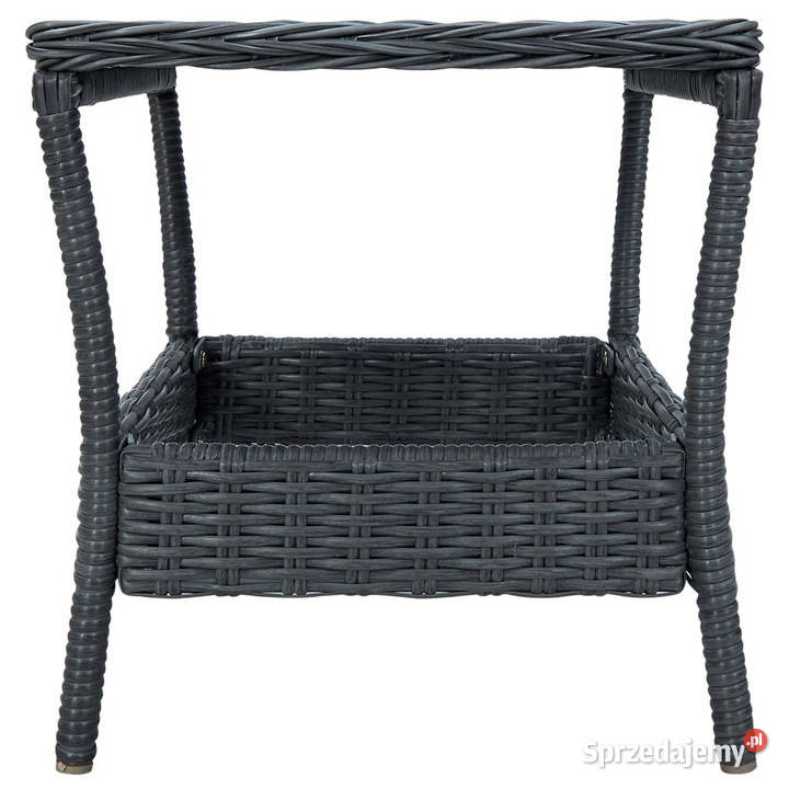 Stolik ogrodowy ciemnoszary 45x45x465 polirattan Warszawa sprzedam