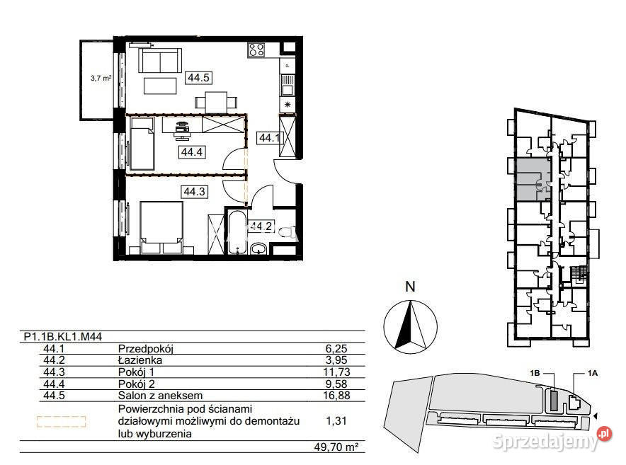 Mieszkanie 4825m2 3 pokoje Kraków małopolskie