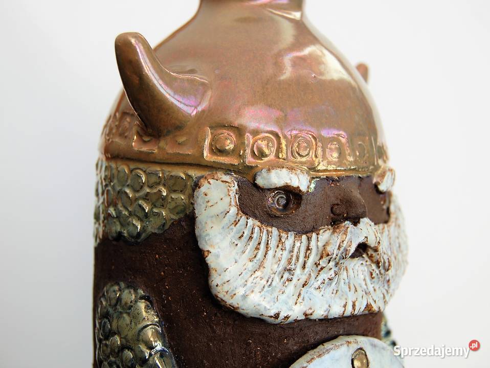 Wiking ozdobna butelka ceramiczna Marga odcienie brązowego Dekoracje i ozdoby Lublin