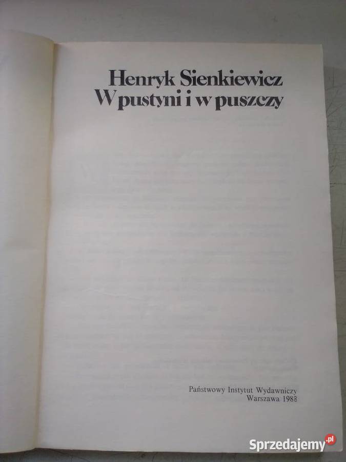 HSienkiewicz W pustyni i w puszczy miękka Łódź sprzedam
