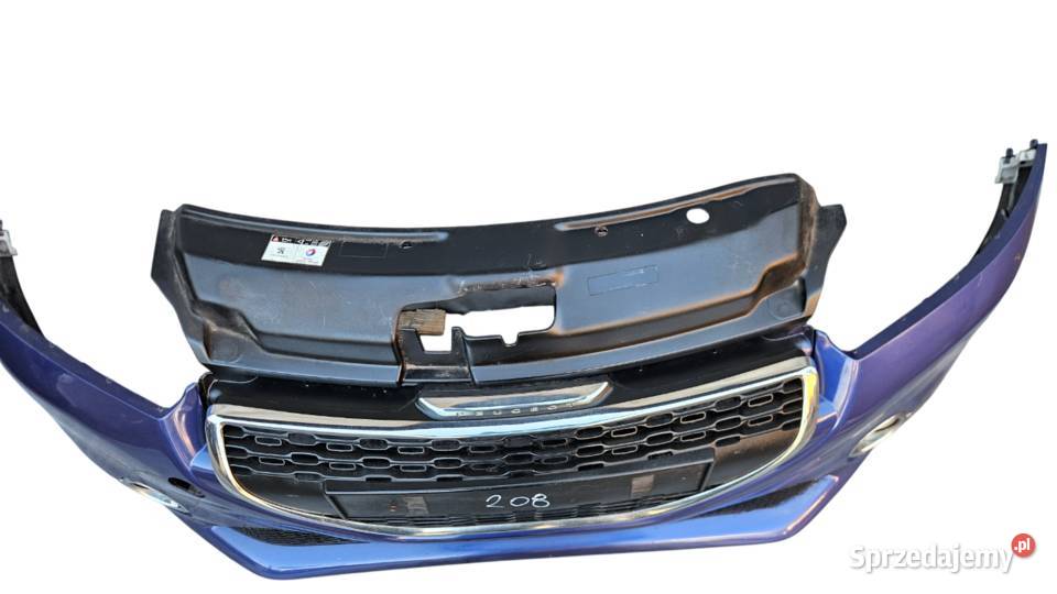 PEUGEOT 208 ZDERZAK PRZEDNI PRZÓD HALOGENY CHROM