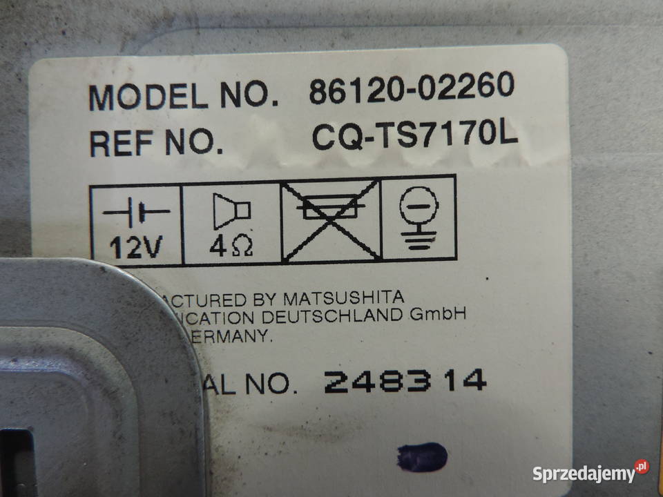 TOYOTA COROLLA E12 0204 RADIO CD 8612002260 Nowy Sącz