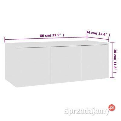 vidaXL Szafka pod telewizor biała 80x34x30 płyta