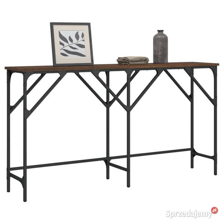 Stolik konsolowy brązowy dąb 140x29x75 WM837761