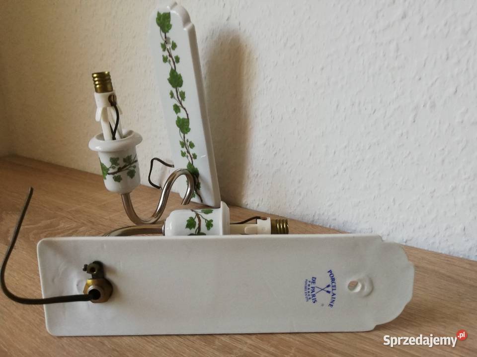 Porcelanowe kinkiety liście winogron małopolskie Gorlice