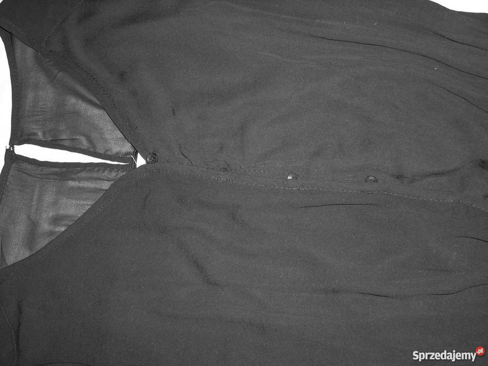 BERSHKA NOWA lekka tunika z łezką łączona czarny Spódnice i sukienki