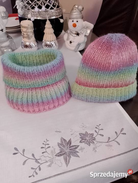 Czapka z kominem 75 wełna Dla kobiet pomorskie Bytów