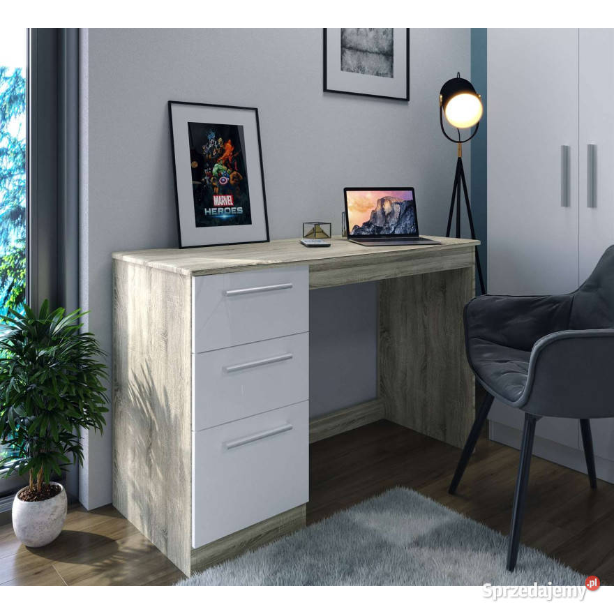 Biurko 120x78x53 dąb sonomabiały mat Nowe Wieruszów
