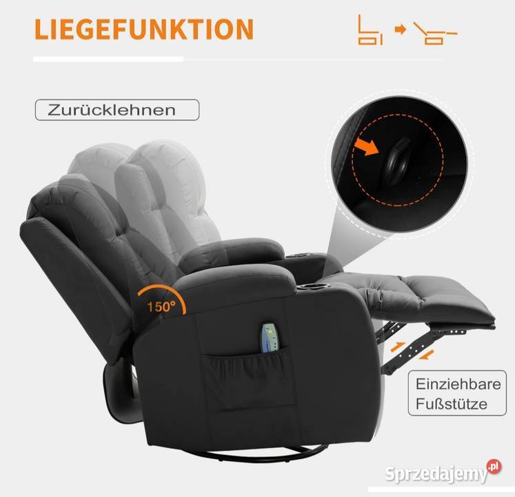 Fotel do masażu z funkcją podgrzewania bujania Brzesko sprzedam