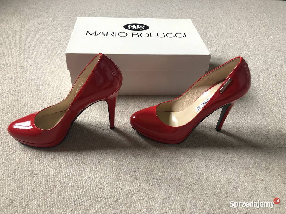 Szpilki skórzane czerwone Mario Bolucci czarne Łódź