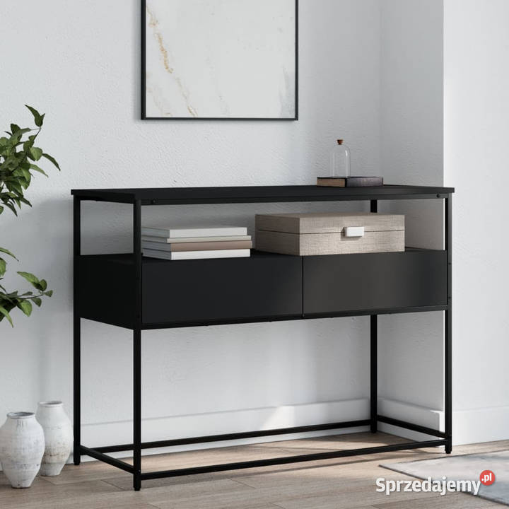 Stolik konsolowy czarny 100x40x75 materiał mazowieckie Warszawa