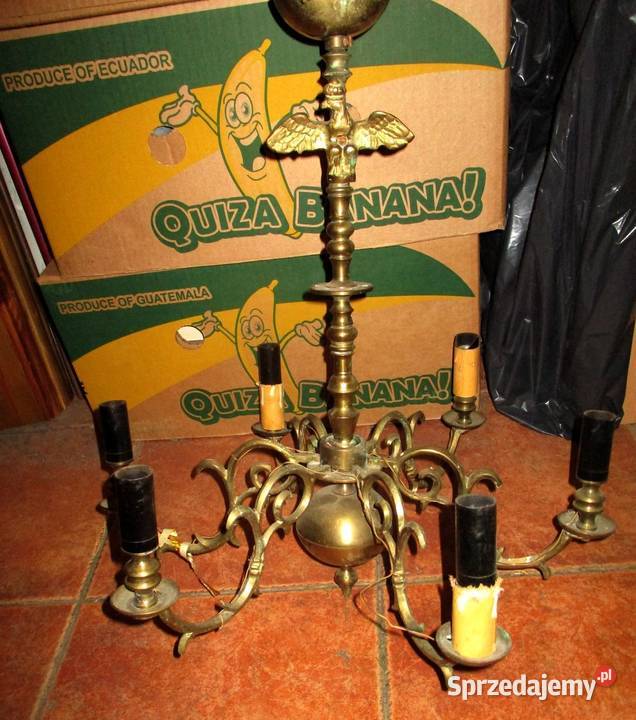 Żyrandol mosiężny z orłem kujawsko-pomorskie Toruń sprzedam