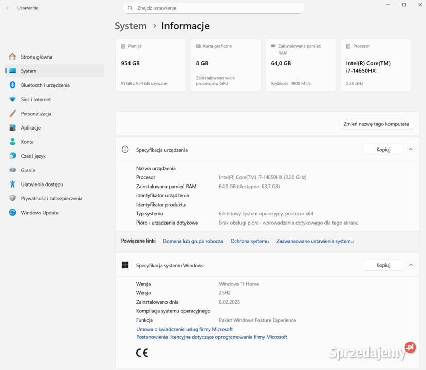 Laptop Notebook Lenovo Legion 5 NOWY Intel Core i7 Łańcut