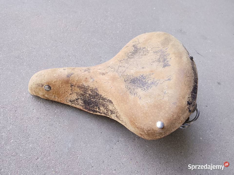 Stare siedzisko siedzenie skórzane do roweru PRL Mirzec