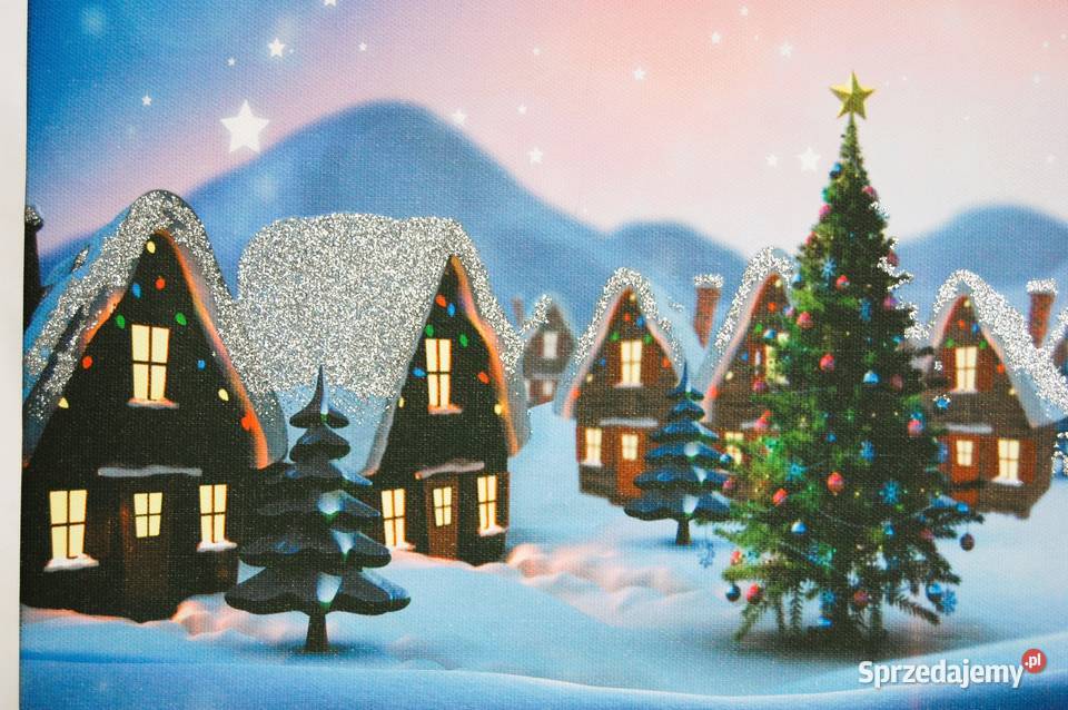 Jysk obraz podświetlany LED świąteczna wioska lubelskie sprzedam