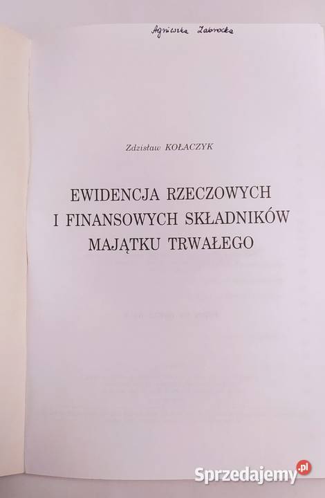 EWIDENCJA RZECZOWYCH I FINANSOWYCH ZKołaczyk Hajnówka