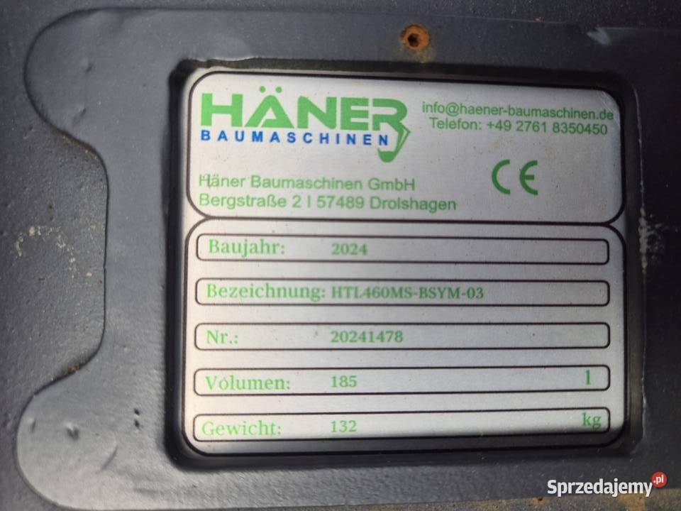 Łyżka kopiąca Hner 60 MS03 koparka 3565t 2024 Mszana Dolna