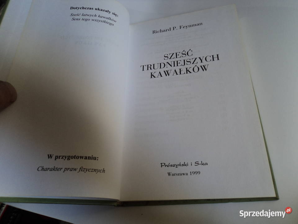 Sześć trudniejszych kawałków Richard PFeynman małopolskie Nowy Sącz