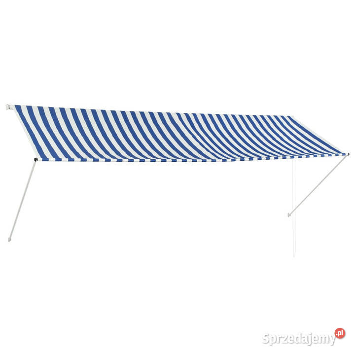 Markiza zwijana 350 x 150 białoniebieska Warszawa