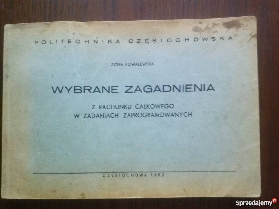 Wybrane zagad z rachun całko w zada matematyka, statystyka Zawiercie