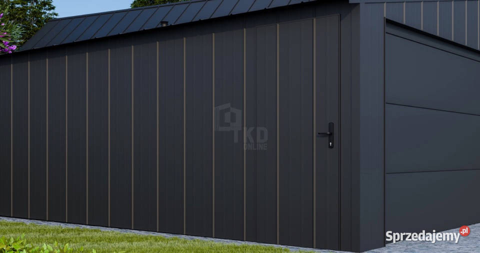Garaż blaszany 6x5m brama segmentowa drzwi pomorskie