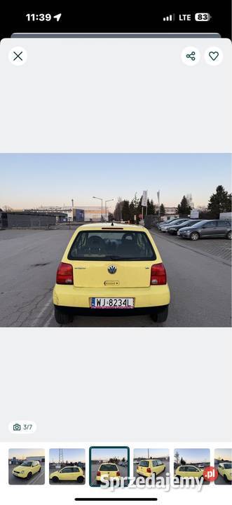 Vw lupo 14 benzyna 2000 Klimatyzacja Elektryka żółty Kielce