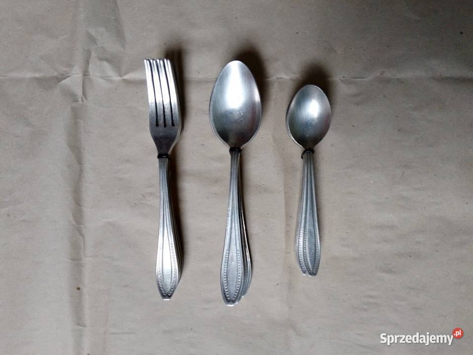 Zestaw sztućców aluminiowych LEFANA PRL Pszczyna