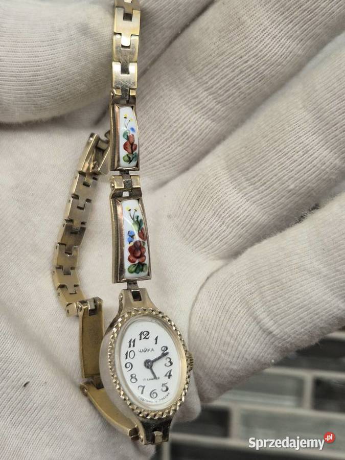 Pozłacany zegarek koktajlowy CzajkaChaika Chorzów