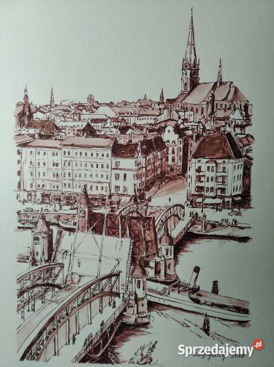 tusz stary szczecin odcienie brązowego sprzedam