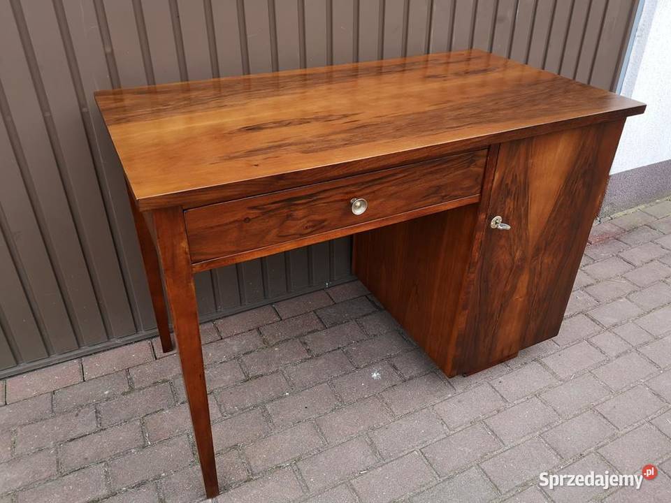 Biurko ARTDECO PRL Orzech Zgrabne Stare Swarzędz