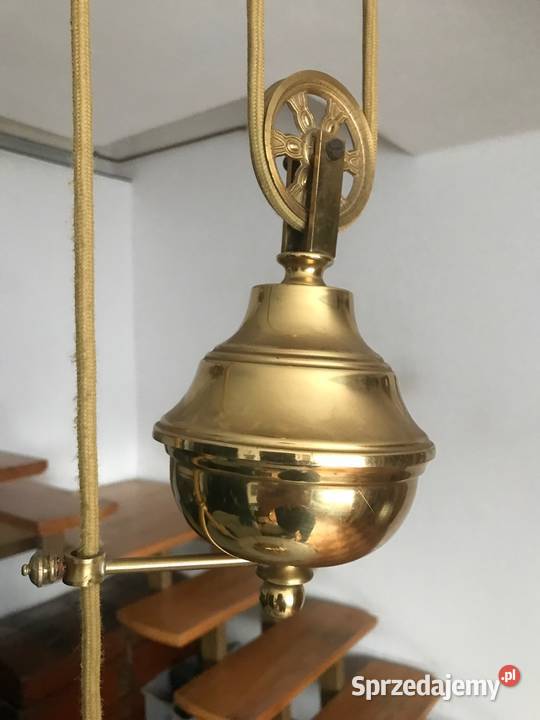 OKAZJA Wiszaca lampa mosiezna z przeciwwaga śląskie Tychy