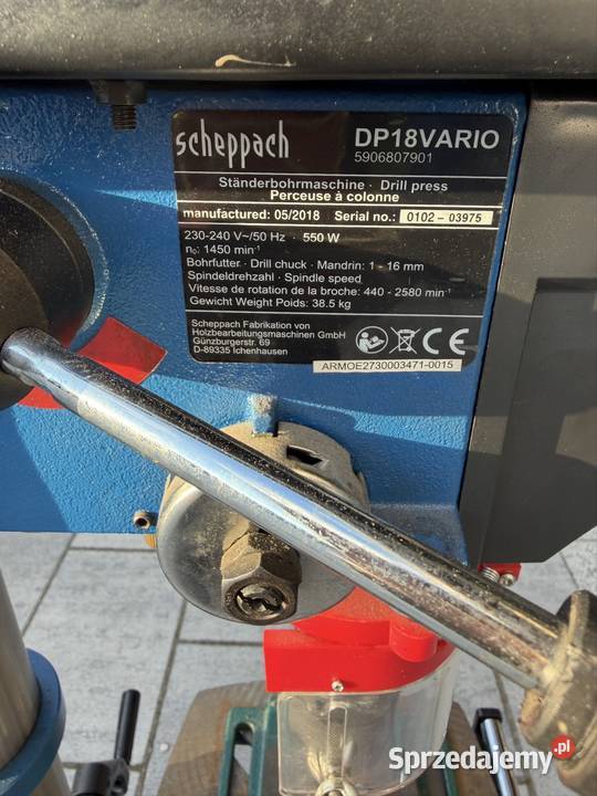 Wiertarka stołowa SCHEPPACH dp18 vario Pieńsk