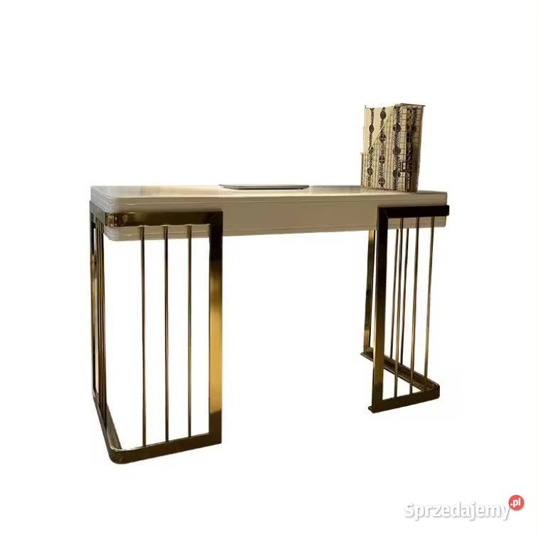 Nowoczesne białe złote biurko ACŁ Meble Glamour Nowy Sącz