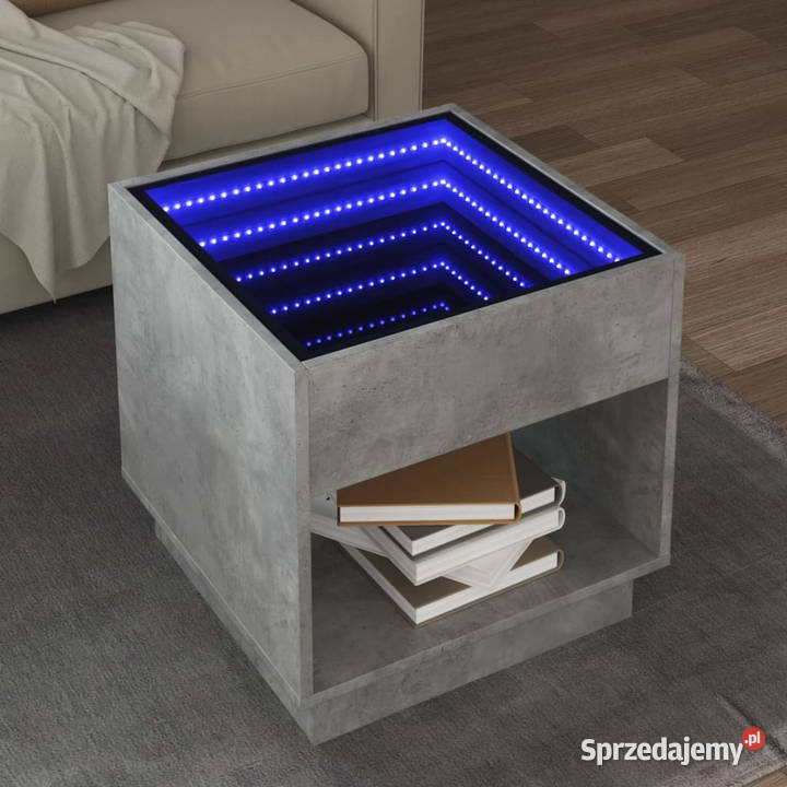 Stolik kawowy z LED Infinity szarość betonu Warszawa sprzedam