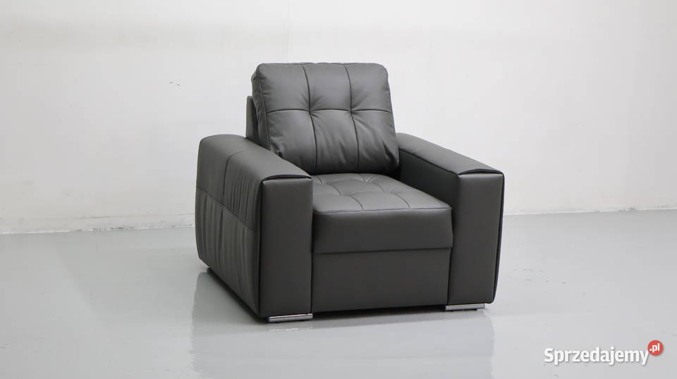 FOTEL SKÓRA naturalna MADRAS 6492 popielata Poznań sprzedam